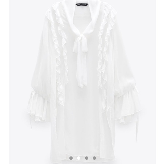 Tied ruffle blouse semi-sheer Zimmerman style - Picture 3 of 7